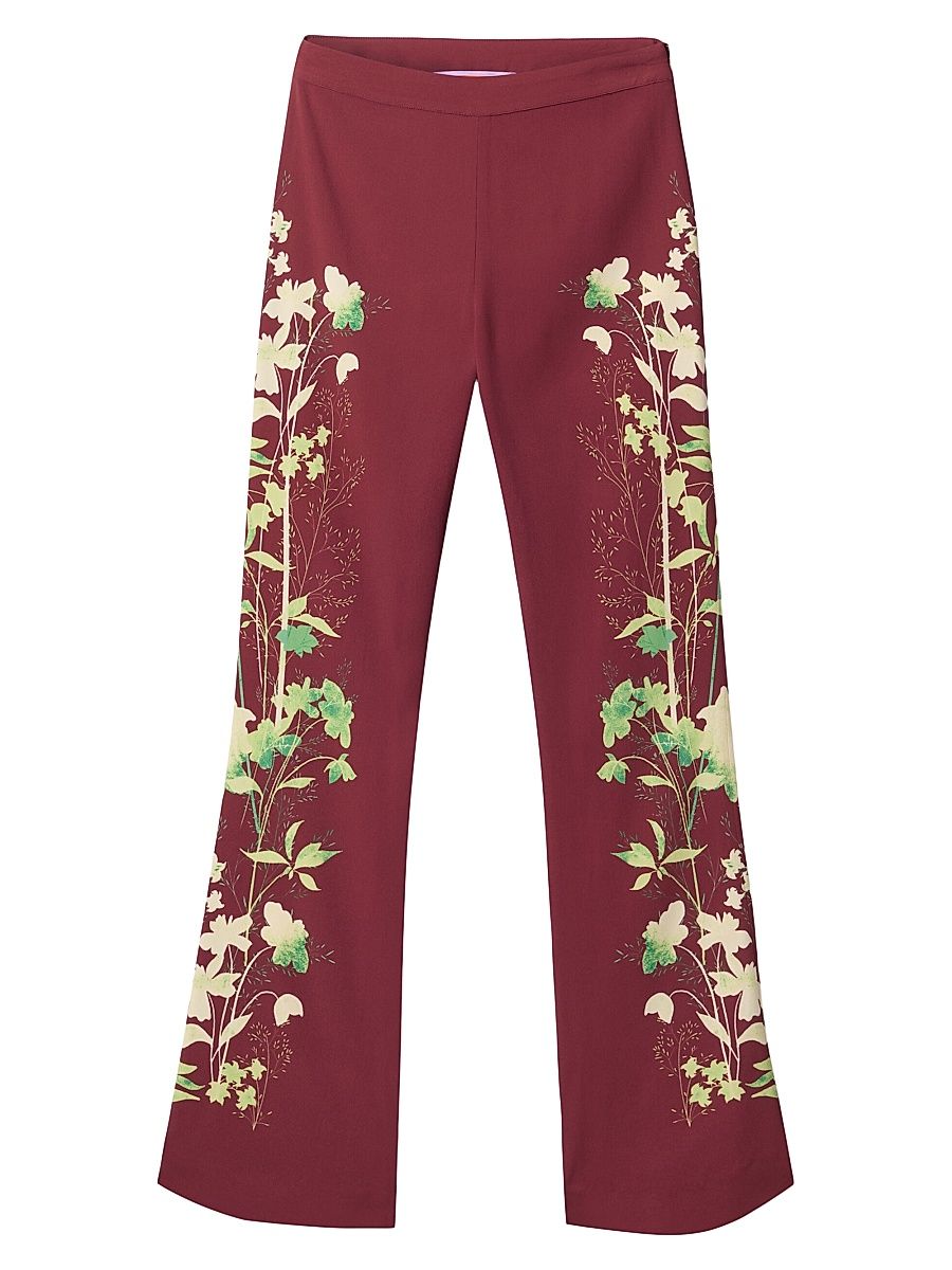 Women's Stretch Pants - Woodland Placee Bordeaux - Size XL