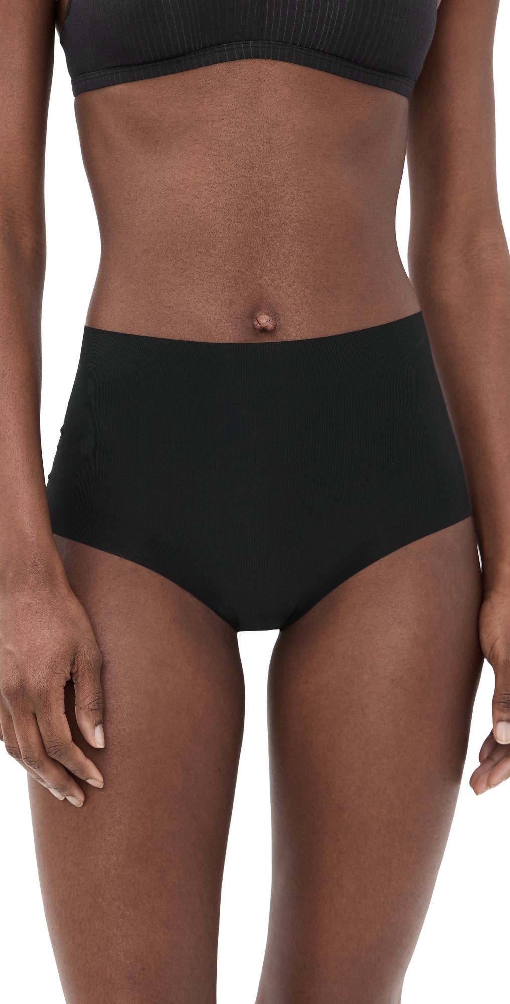 Commando Invisible Rib One Size High Rise Bikini Black One Size