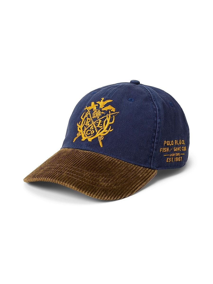 Men's Twill & Corduroy Embroidered Cap - Newport Navy