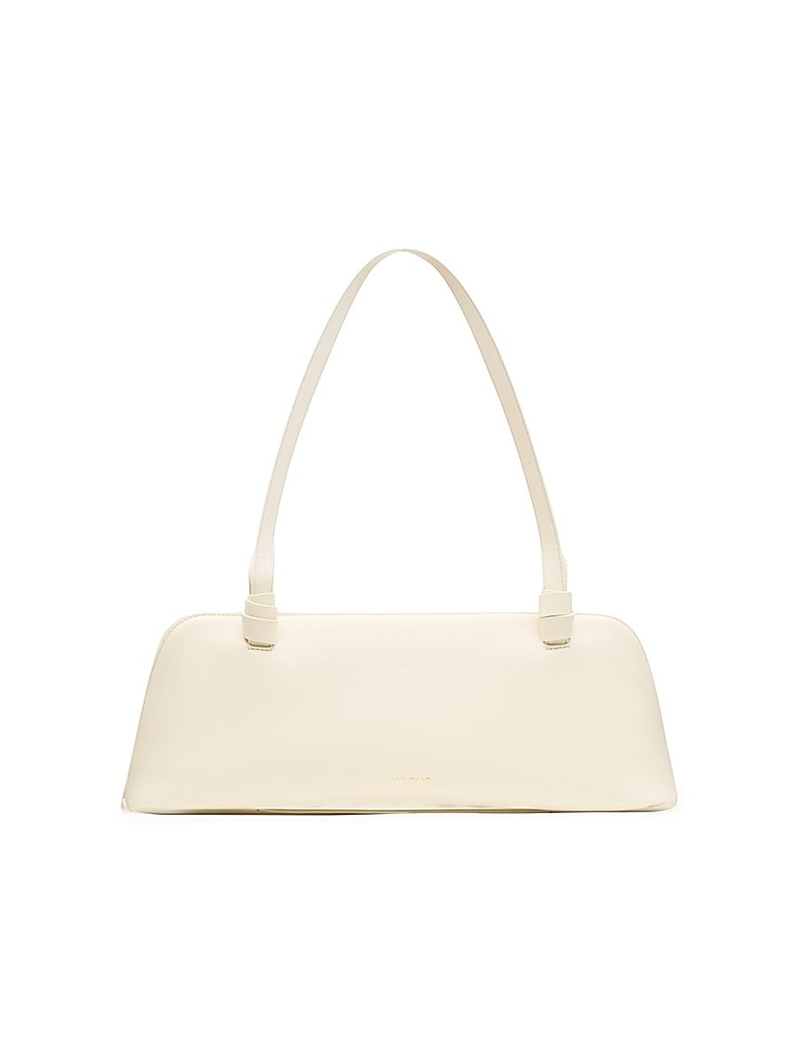 Women's Aries East To West Leather Shoulder Bag - Cream