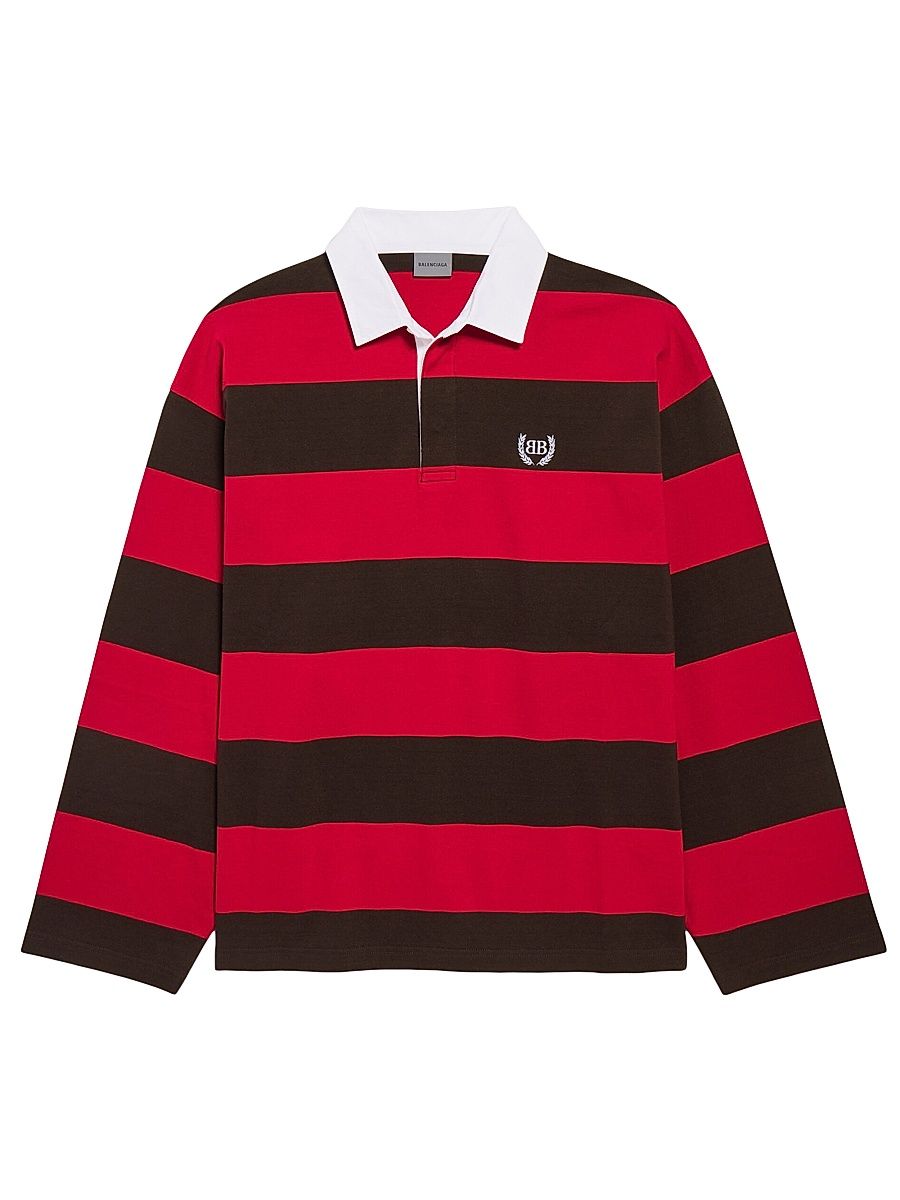 Men's Long-Sleeve Polo Shirt - Dark Brown - Size Small