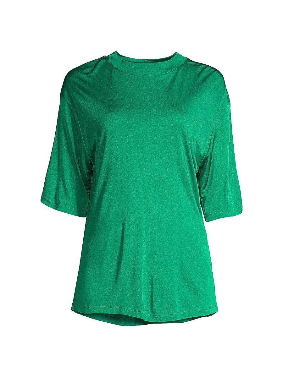 Women's Aphrodite Silk-Blend Tee - Grass - Size 12