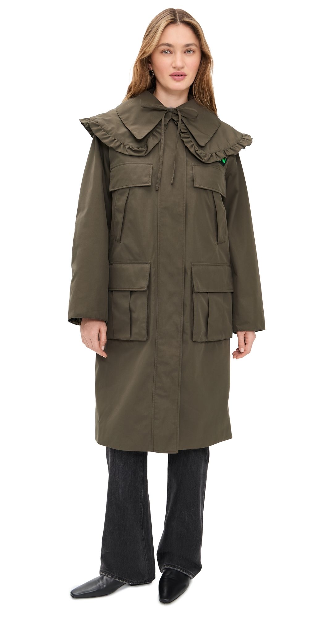 Barbour Barbour x Ganni Parka Jacket Olive/Classic Tartan 8