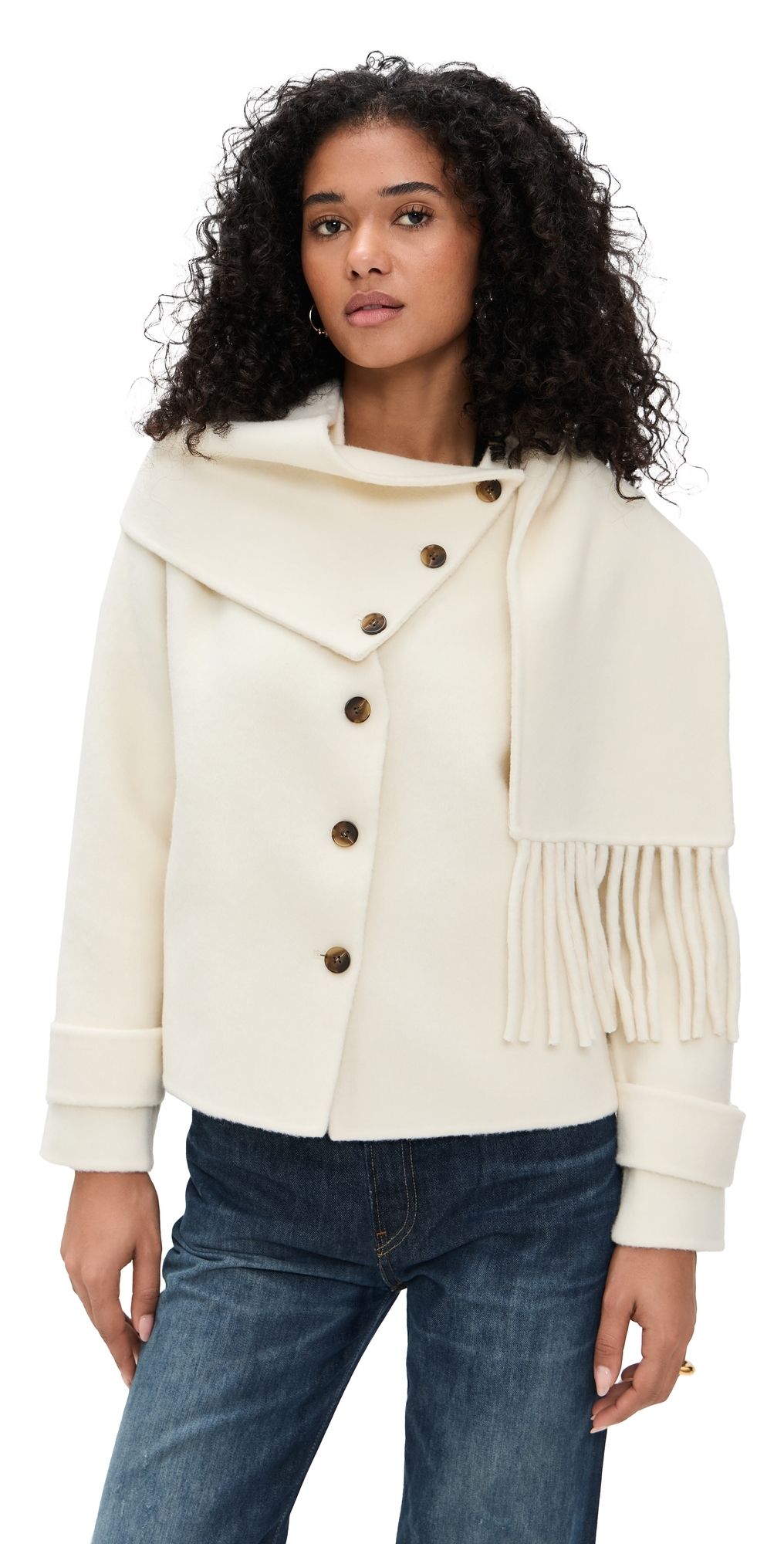 Line & Dot Sofia Scarf Jacket Cream S