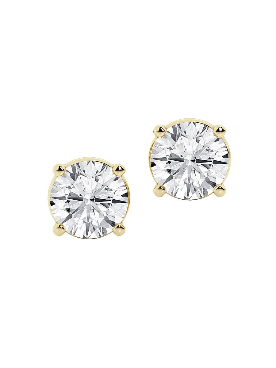 Women's 14K Yellow Gold & 4.00 TCW Lab-Grown Diamond Stud Earrings - Yellow Gold