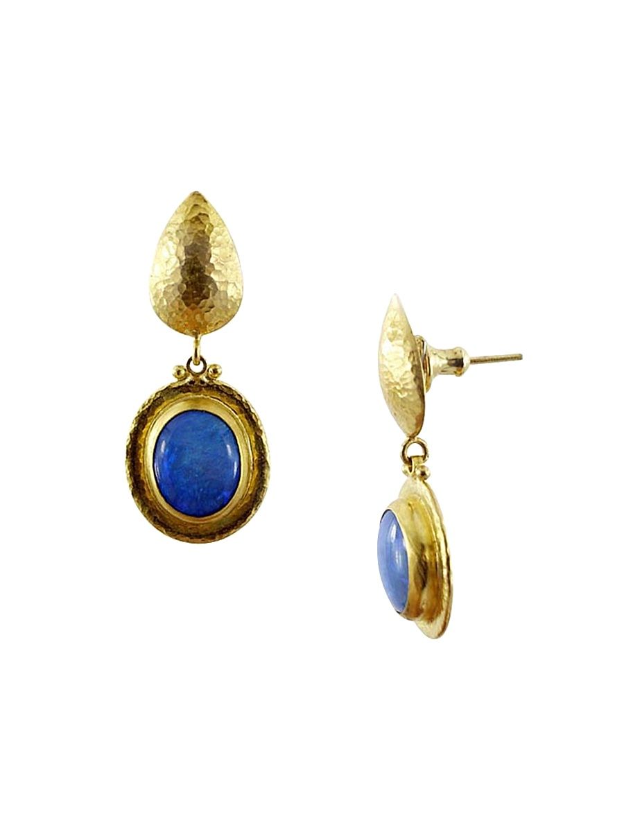 Women's Paradiso 24K Yellow Gold & Opal Drop Earrings - Yellow Gold