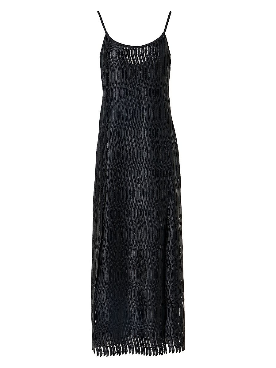 Women's Techno Wave Guipure Midi-Dress - Black - Size 6