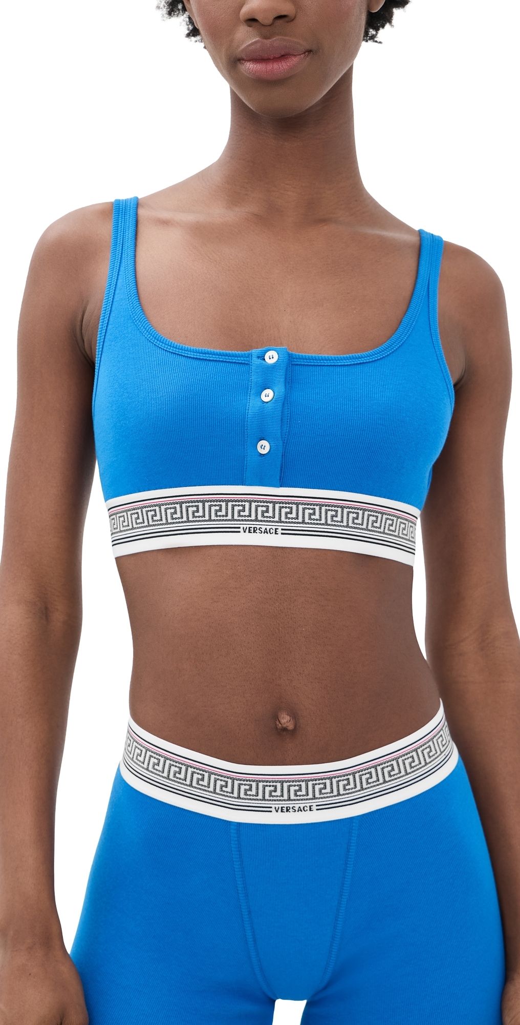 Versace Bio Cotton Rib Bra Electric Blue 2