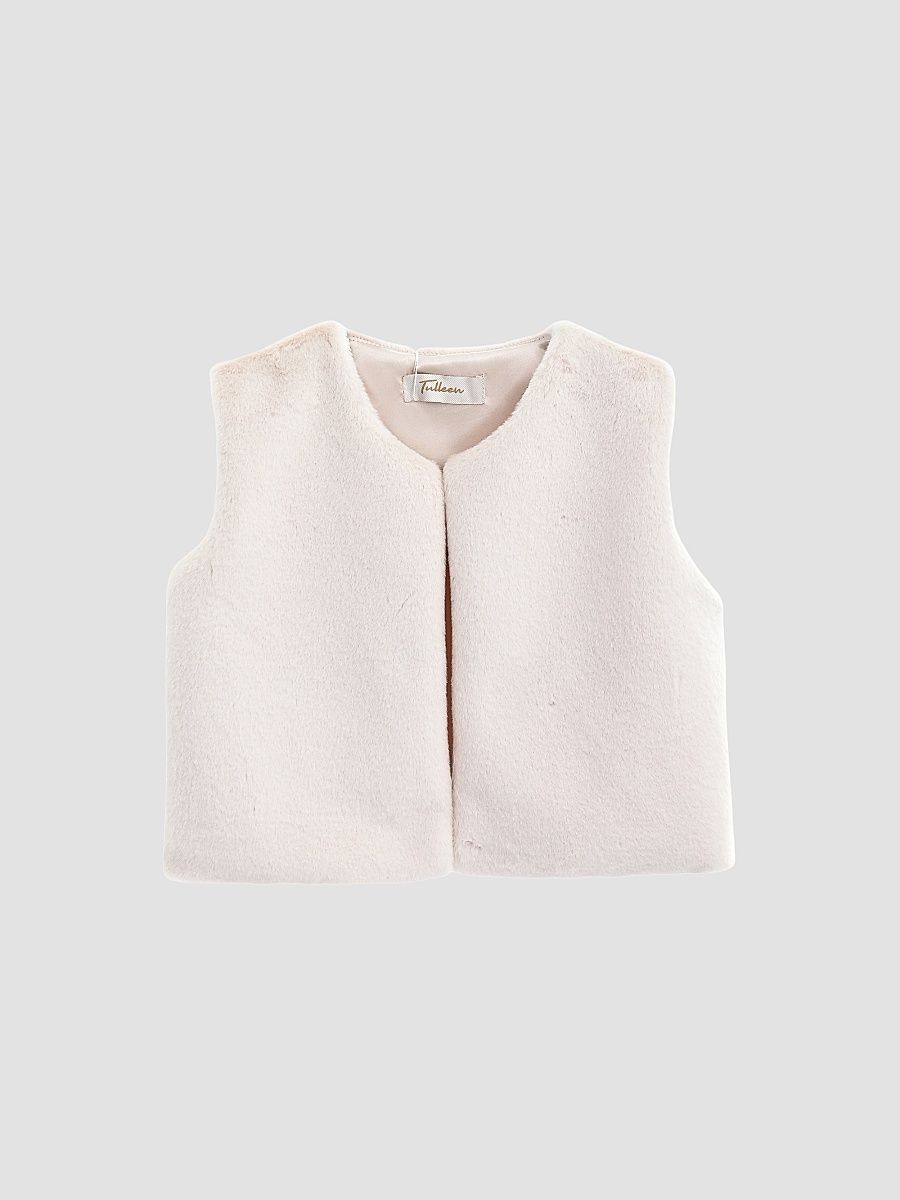 Little Girl's & Girl's Plush Vest - Peach - Size 10