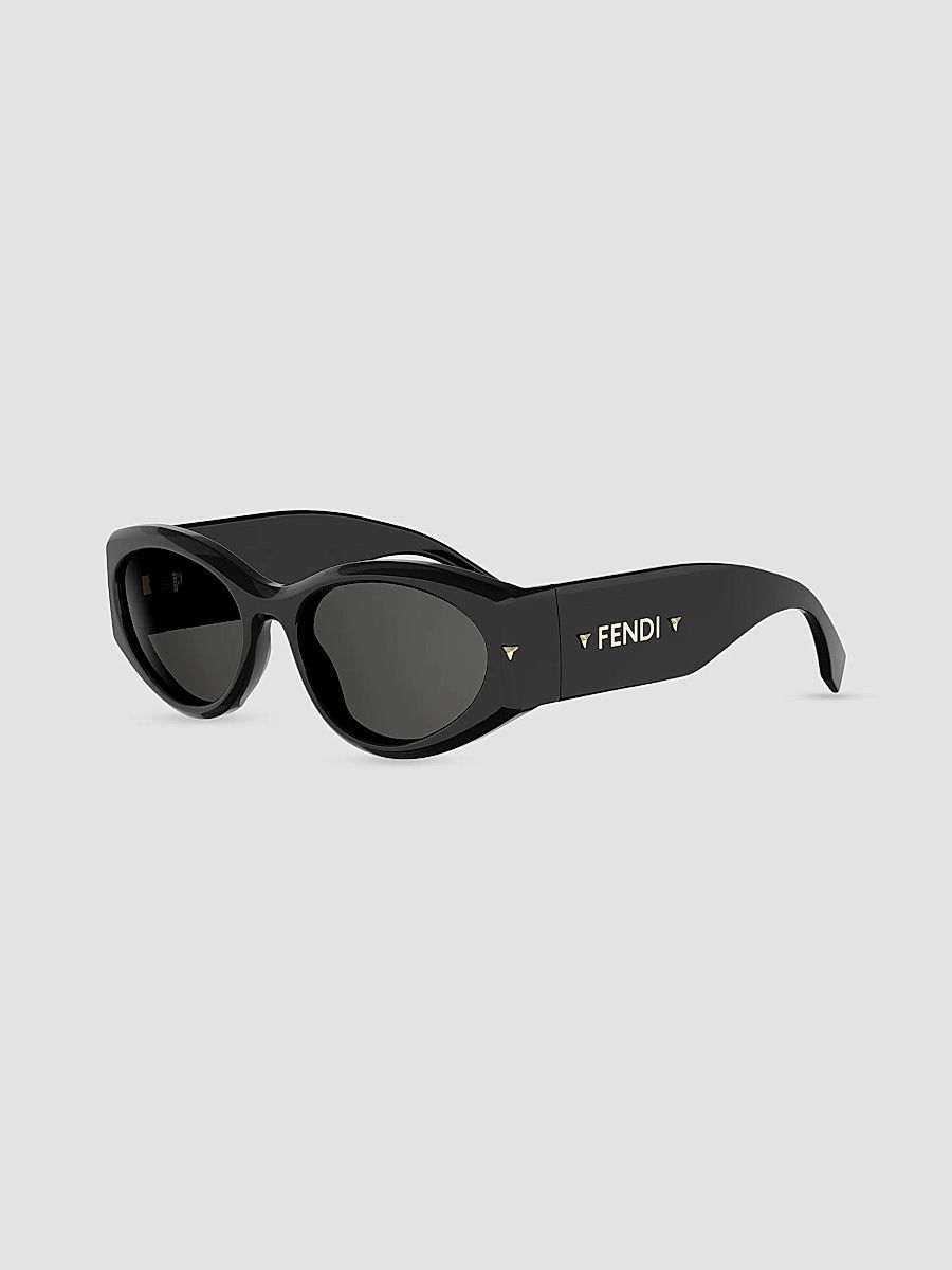 Women's Fendi Screen 57MM Oval Sunglasses - Black