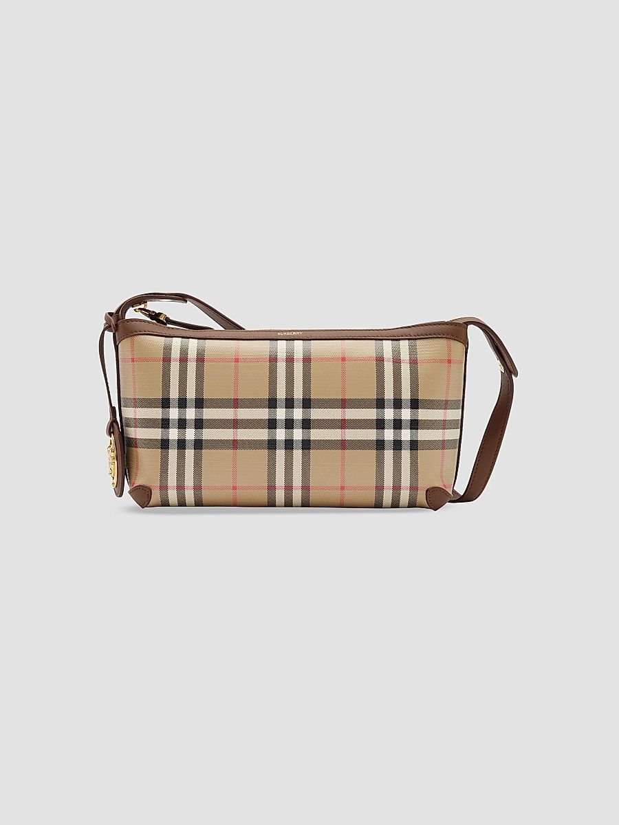 Women's Mini Check Shoulder Bag - Beige