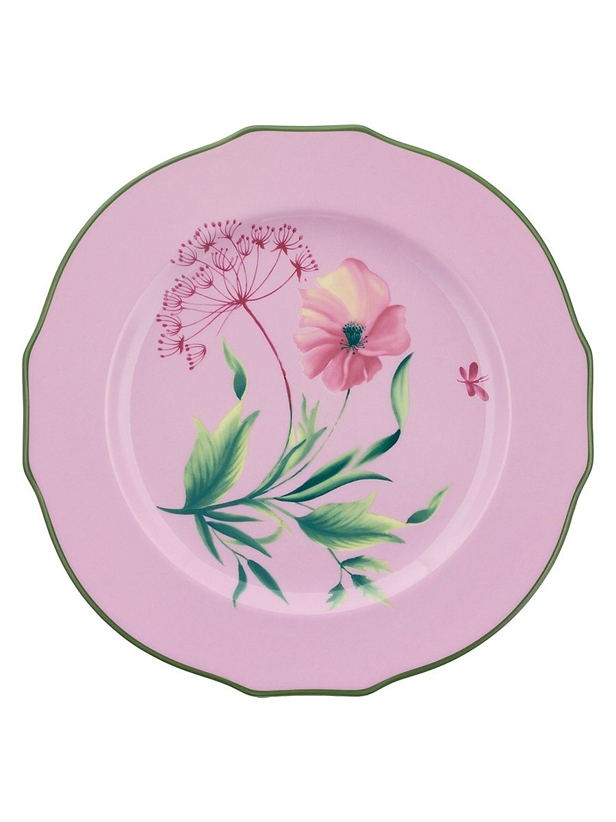 Florenza Porcelain Dessert Plate - Pink White