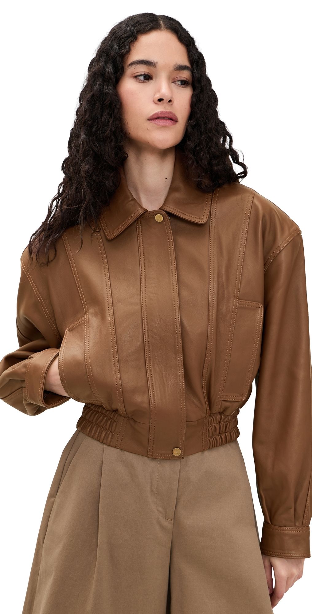 Ronny Kobo Samson Leather Jacket Tobacco S