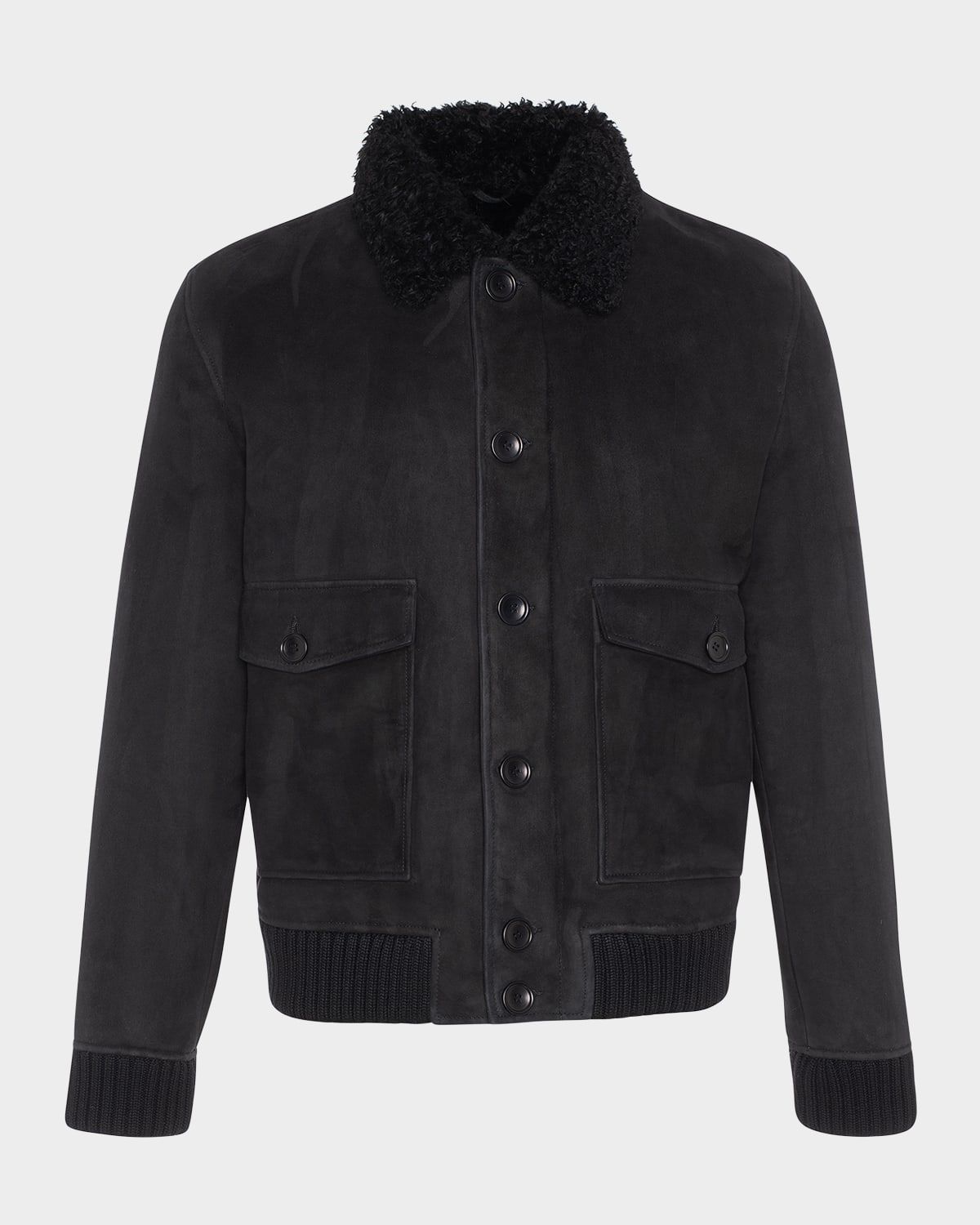 Men & apos;s Shearling Lamb Bomber Jacket
