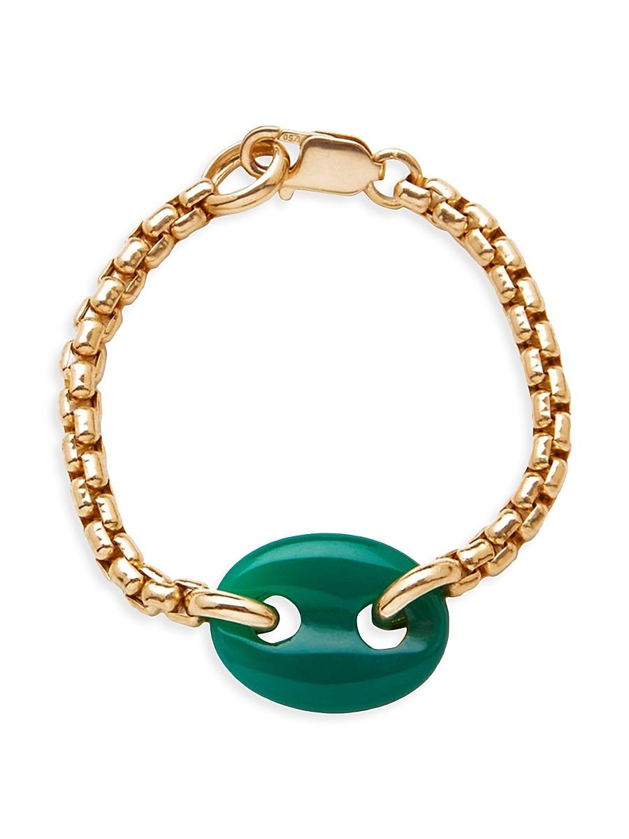 Women's 18K Yellow Gold & Green Quartz Bracelet - Gold