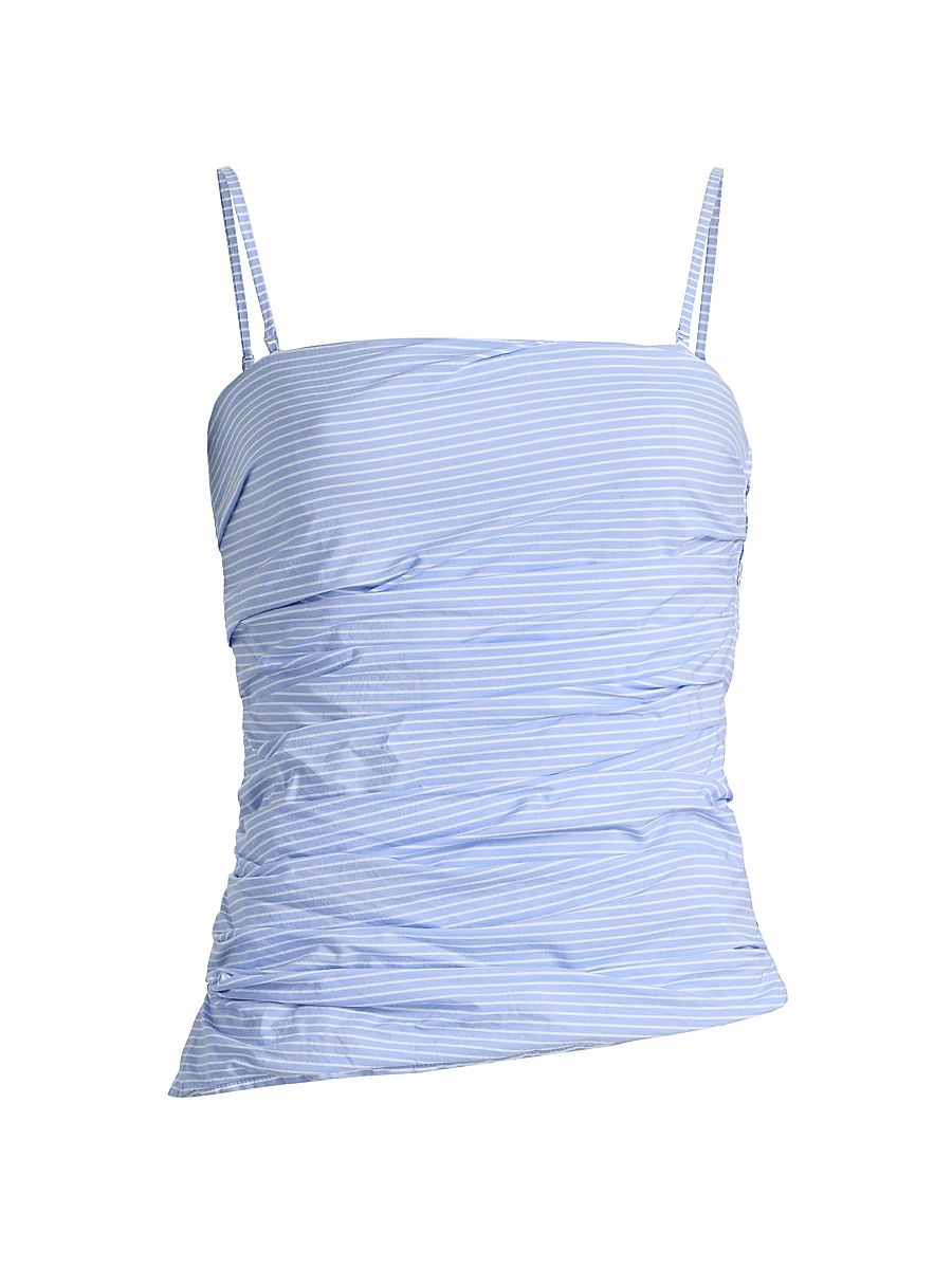 Women's Emerson Ruched Bustier Top - Periwinkle Stripe - Size 6