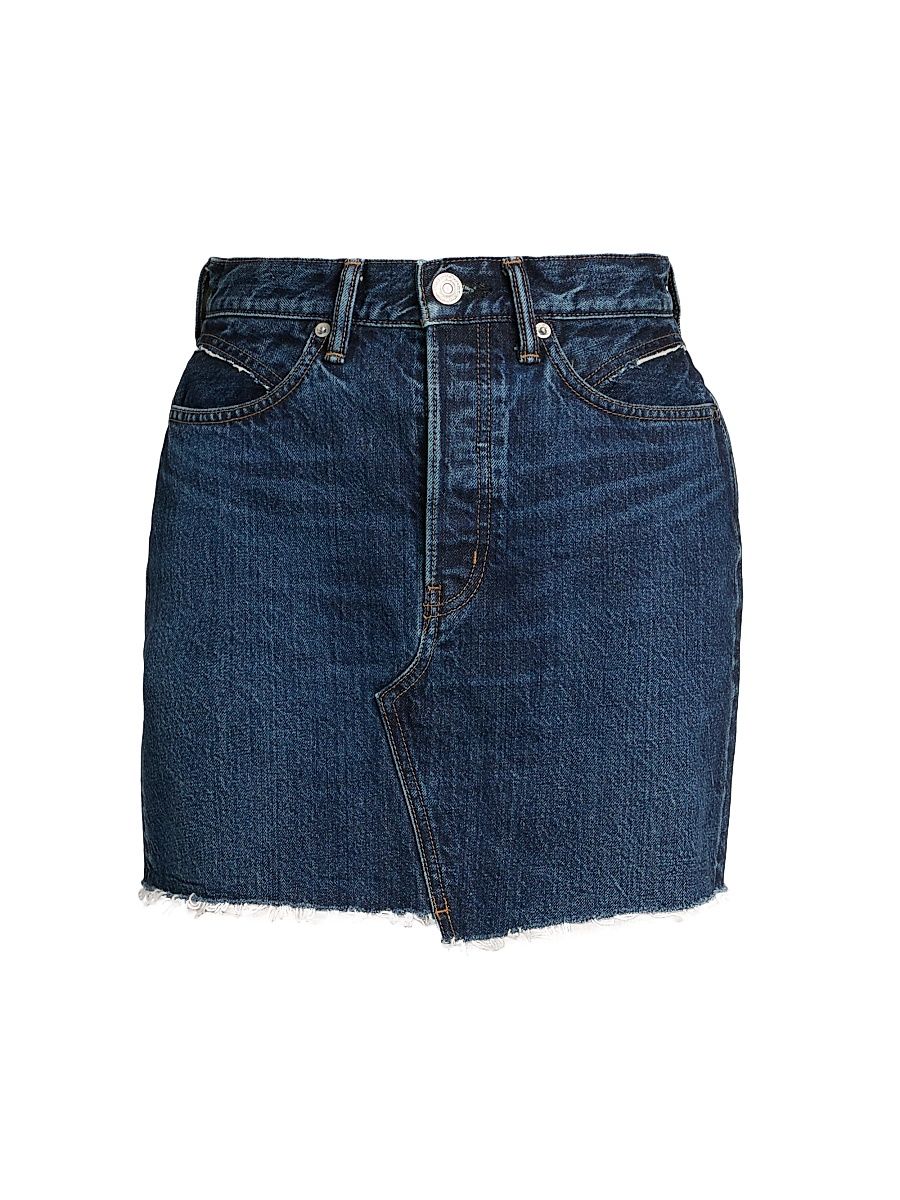 Women's Duxbury Denim Western Miniskirt - Blue - Size Large