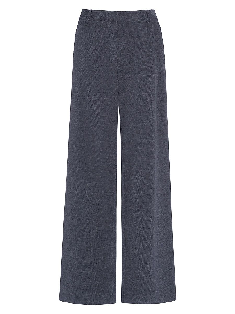 Women's Dylan Cotton-Cashmere Straight-Leg Pants - Charcoal Heather Grey - Size 29