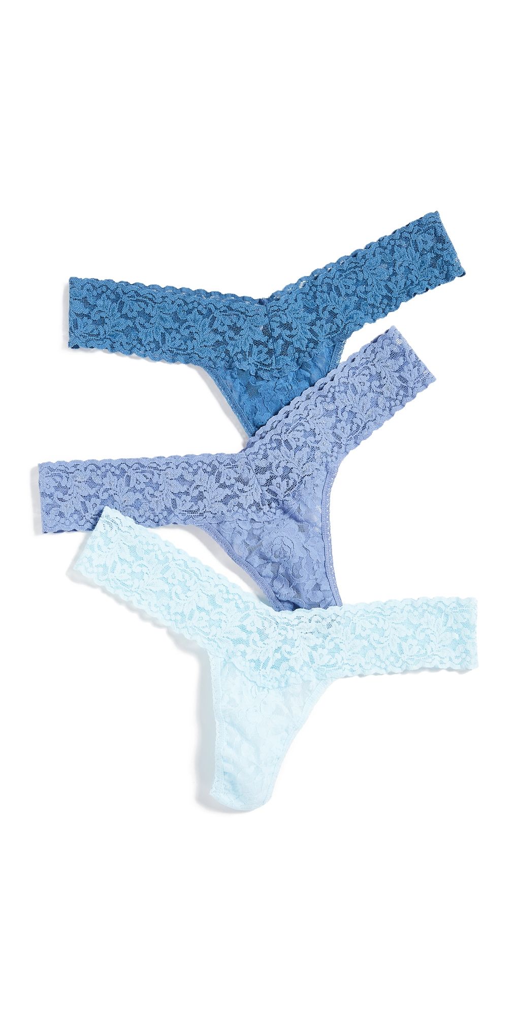 Hanky Panky Something Blue Low Rise Thongs 3 Pack Something Blue One Size
