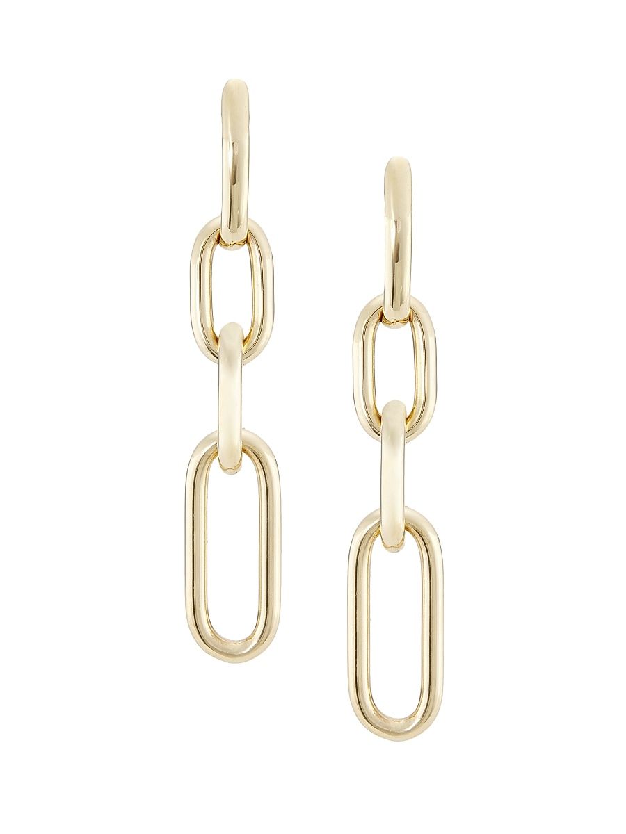 Women's 14K Yellow Gold Oval-Link Drop Earrings