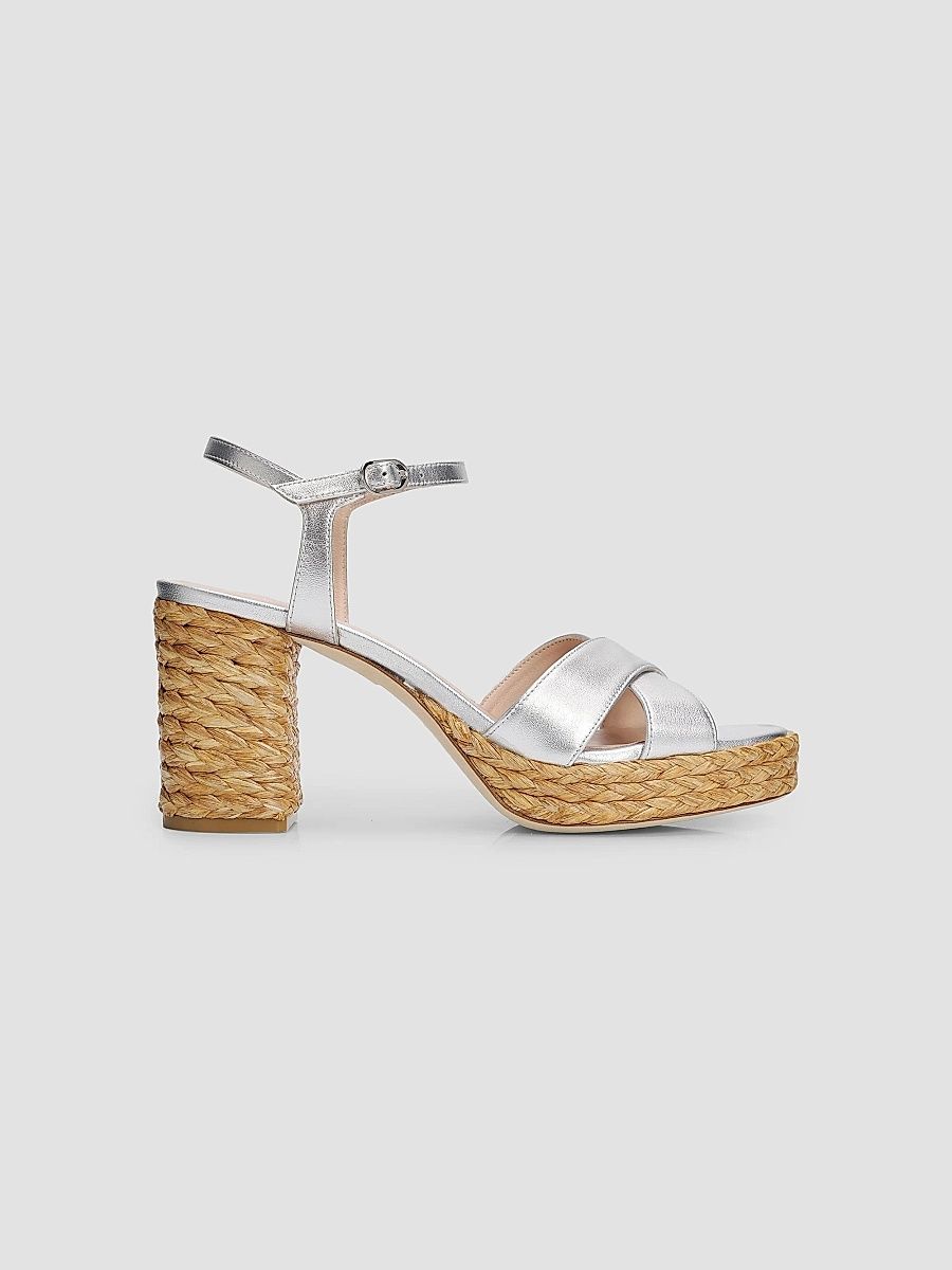 Stuart Weitzman Women's Dayna 80MM Platform Sandals - Silver - Size 9