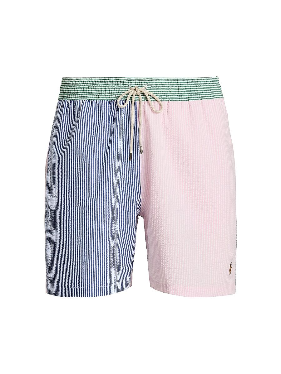 Men's 5.75'' Traveler Classic Swim Trunks - Seersucker Preppy Funshort - Size XXL