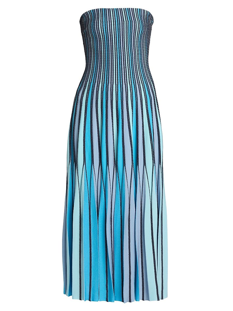 Women's Soleil Corded Strapless Midi-Dress - Surf Multi - Size XS