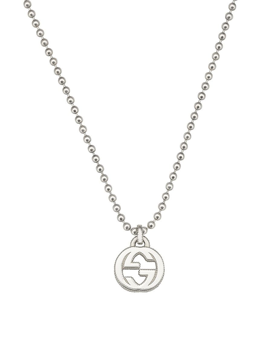 Interlocking Sterling Silver Necklace - Silver - Size 20