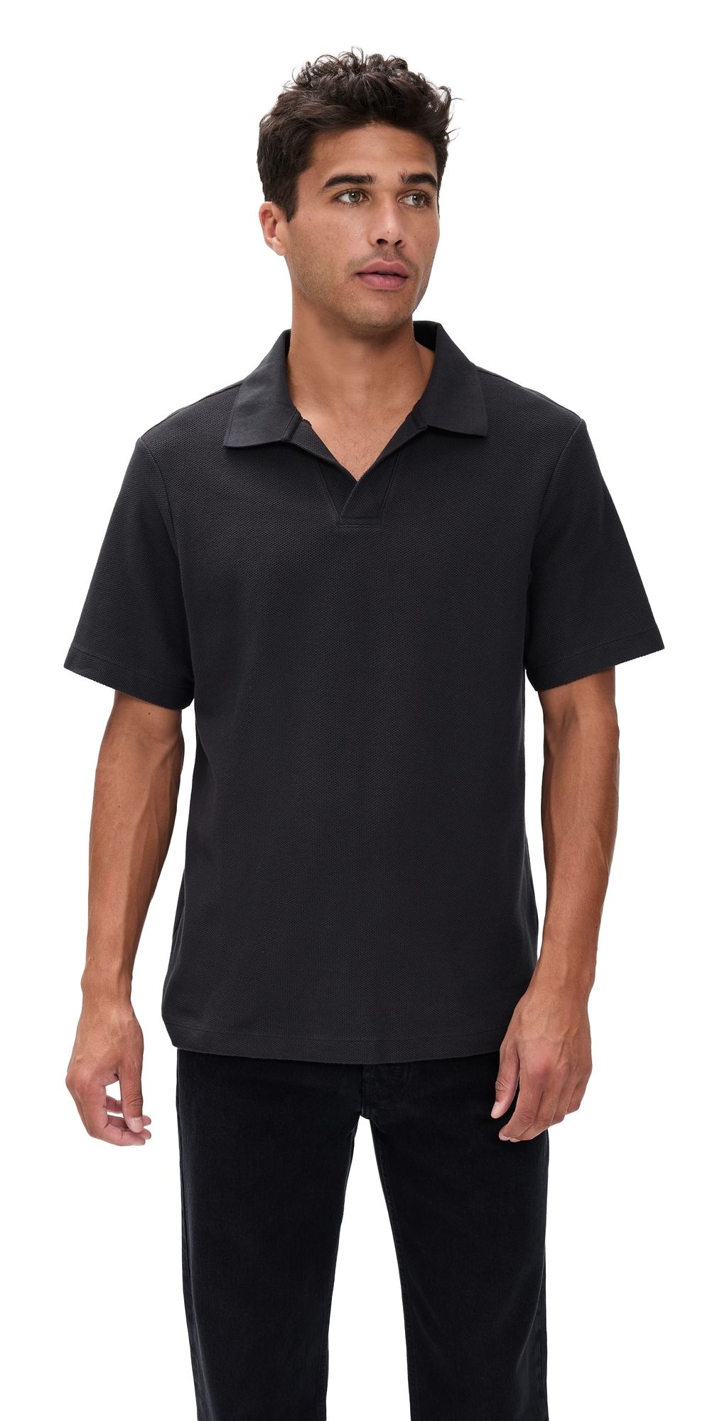 FRAME Jacquard Polo Charcoal L