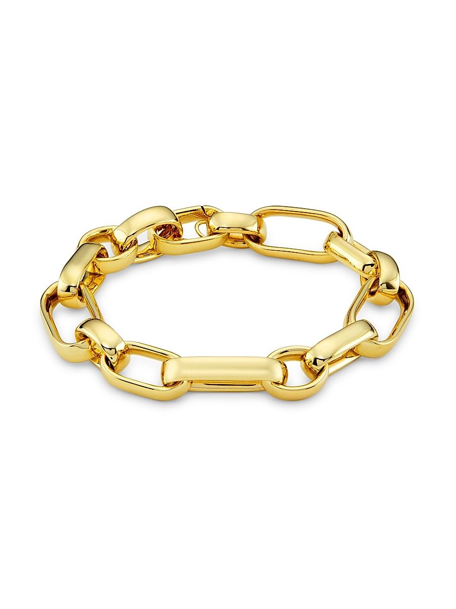 Women's 14K Yellow Gold Chunky Mixed-Link Chain Bracelet - Gold