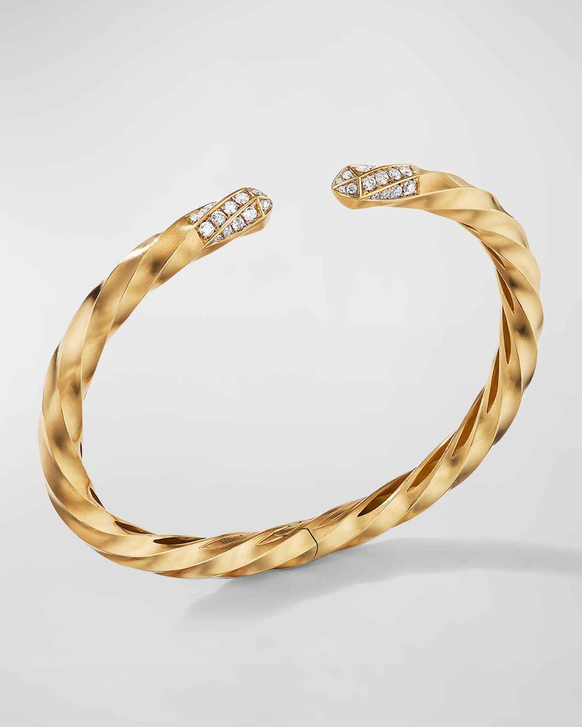 Cable Edge Bracelet with Diamonds in 18K Gold