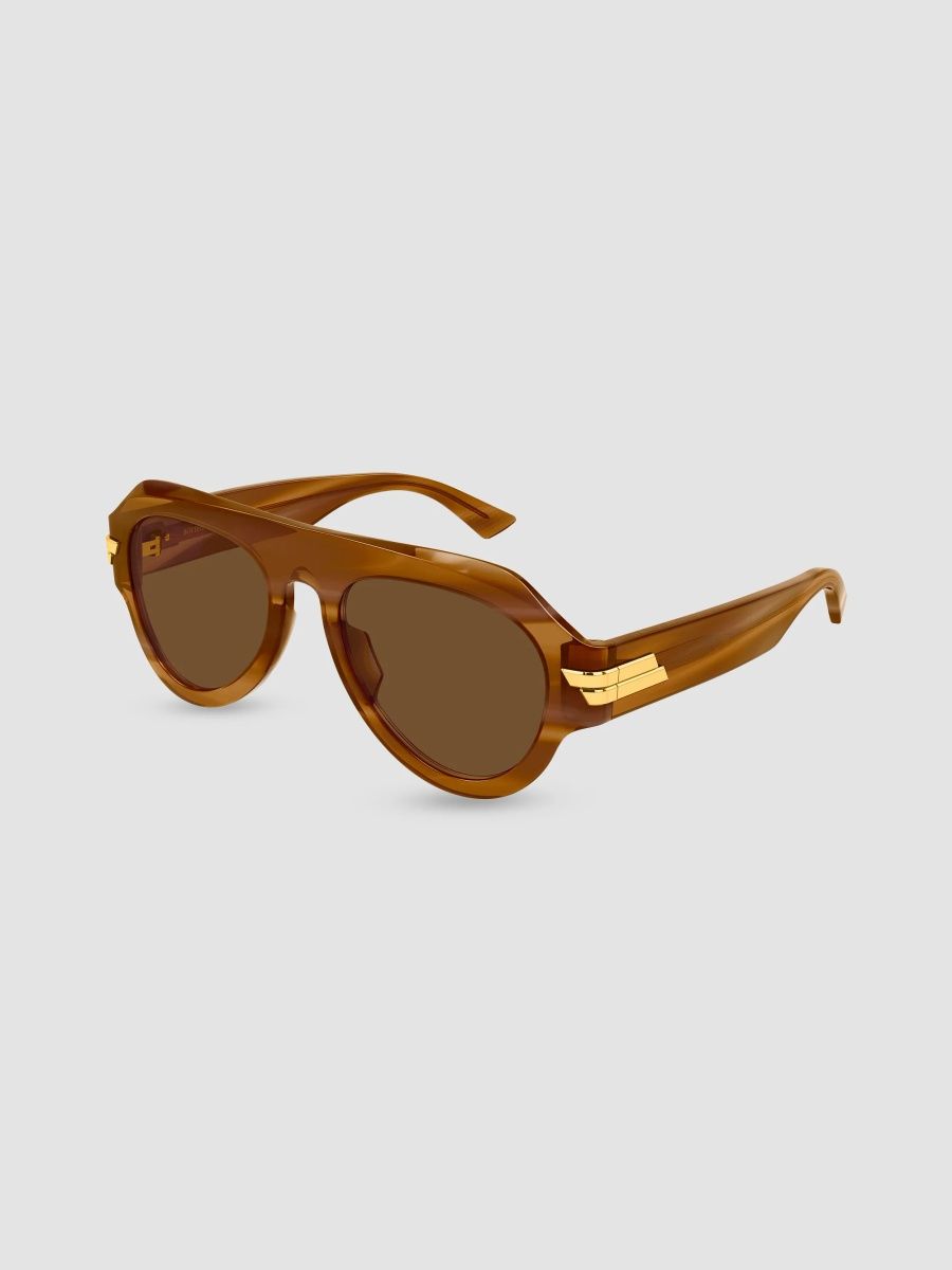 Bottega Veneta Men's Ribbon Bv1488S Bold Ribbon 53MM Pilot Sunglasses - Brown
