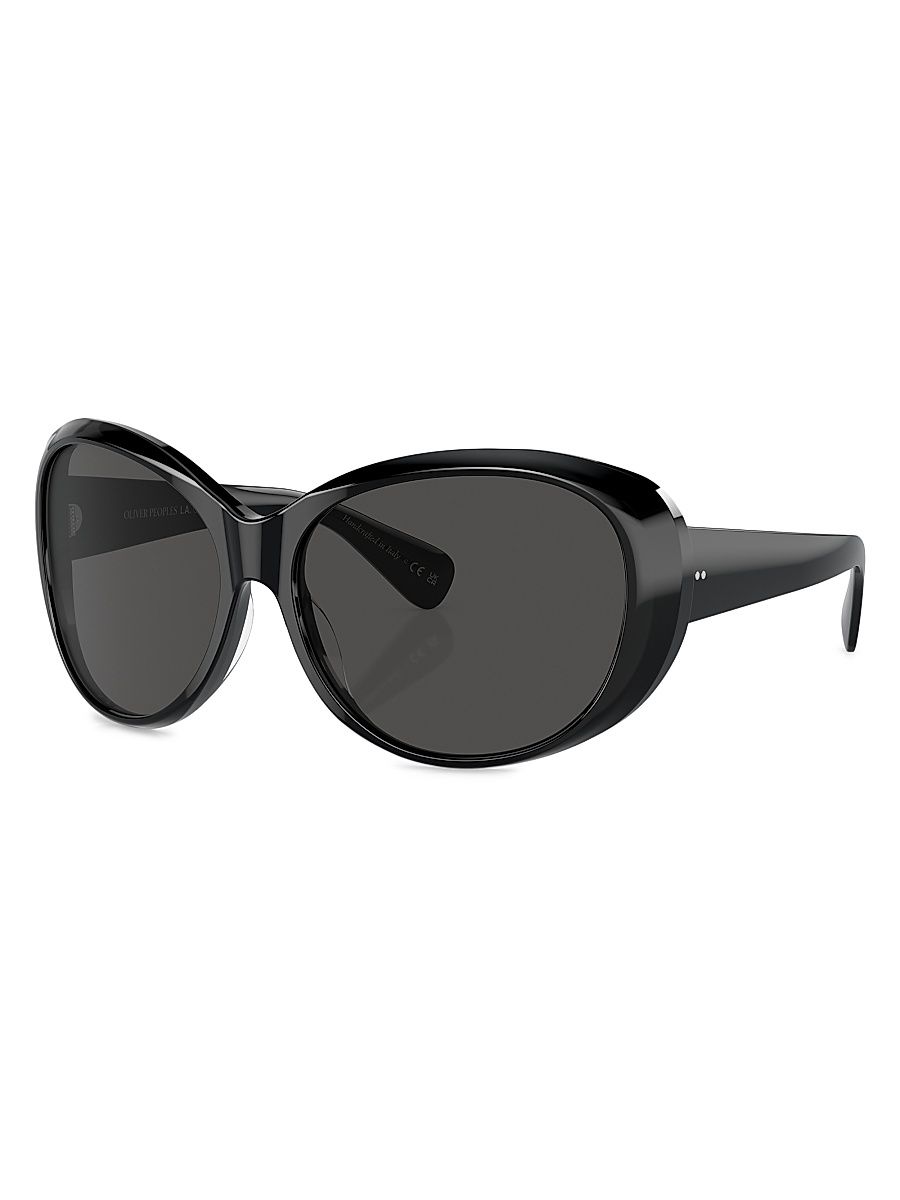 Women's Maridan 62MM Round Sunglasses - Black Dark Grey