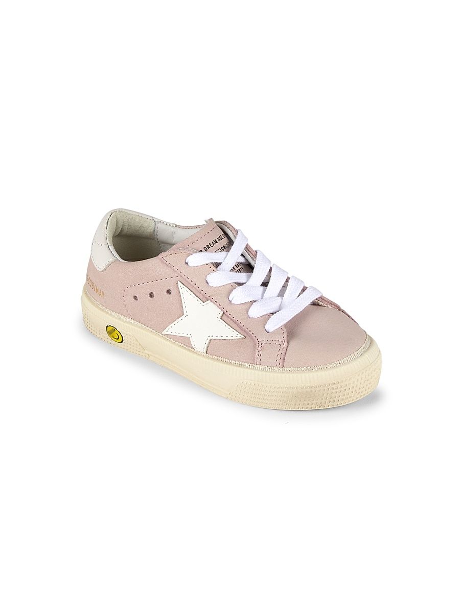 Little Girl's May School Star Suede Platform Sneakers - Light Pink White - Size 5.5 (Child)