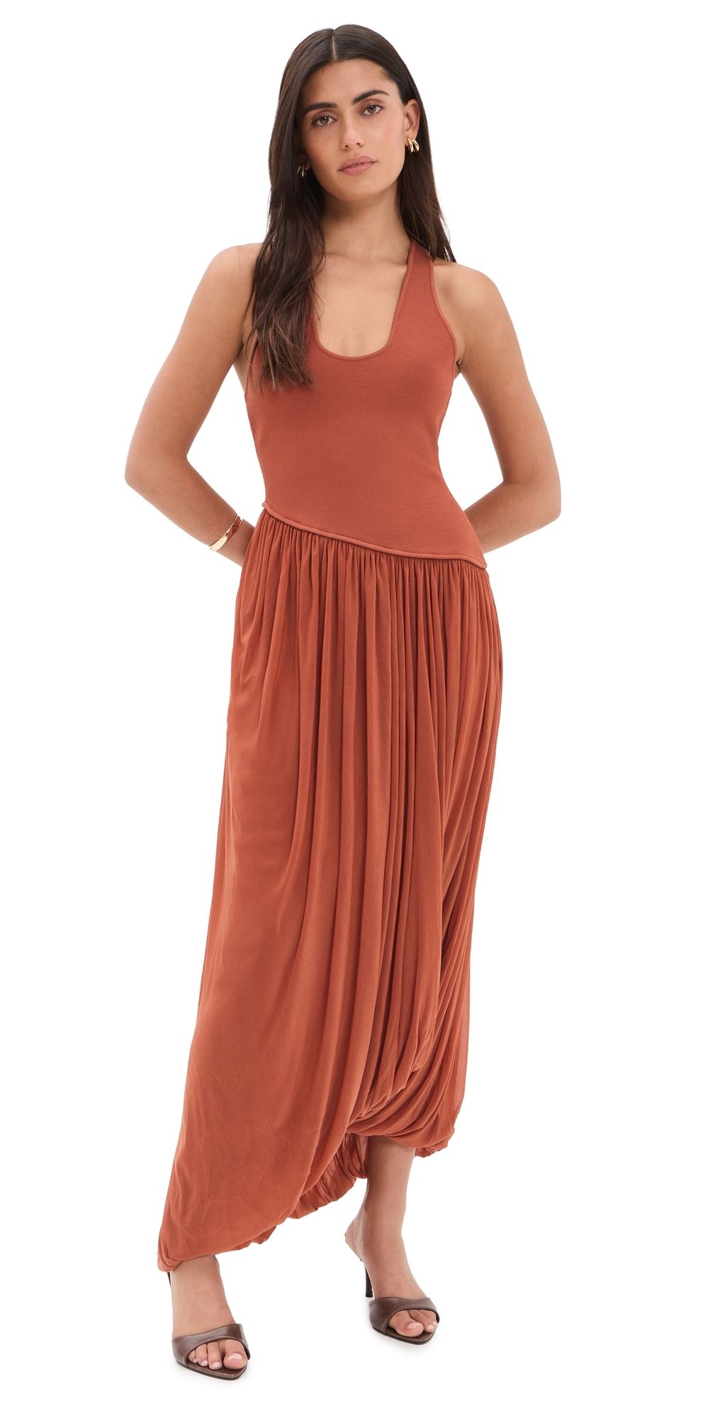 Ronny Kobo Meyer Midi Dress Rust XL