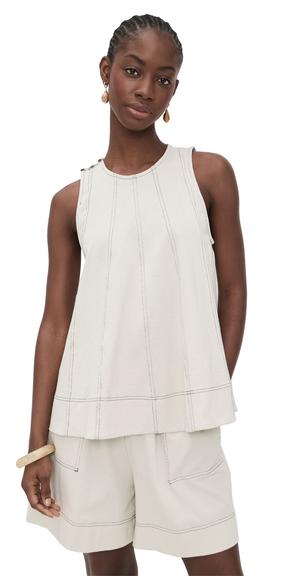 Free People Strada Tank and Shorts Set Barnacle Island S