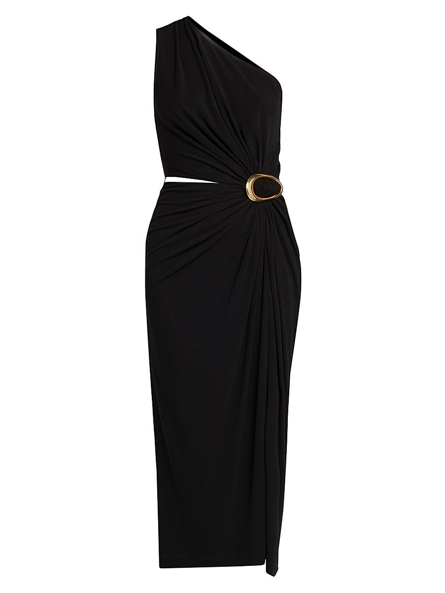 Women's Crepe Jersey Cut-Out Midi-Dress - Black - Size 4
