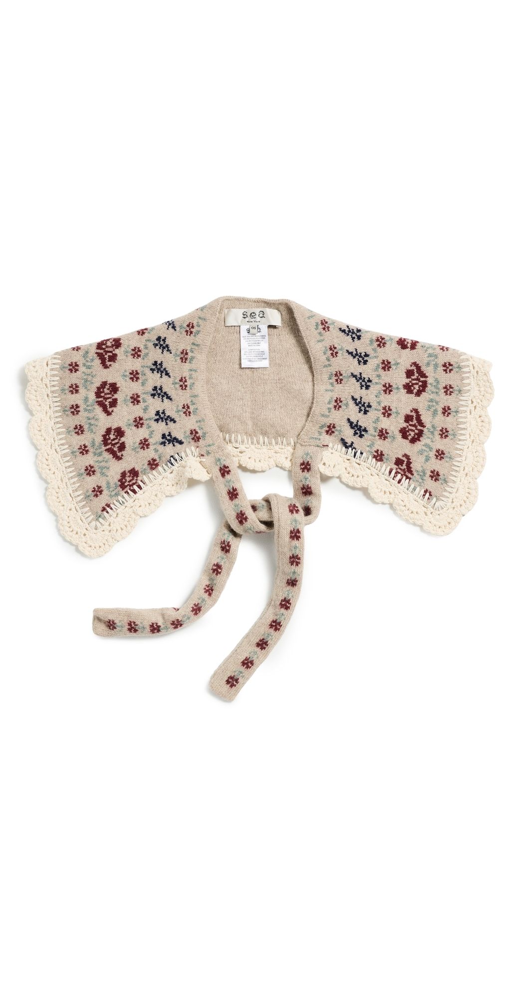 Sea Preston Fair Isle Knit Collar Cream One Size