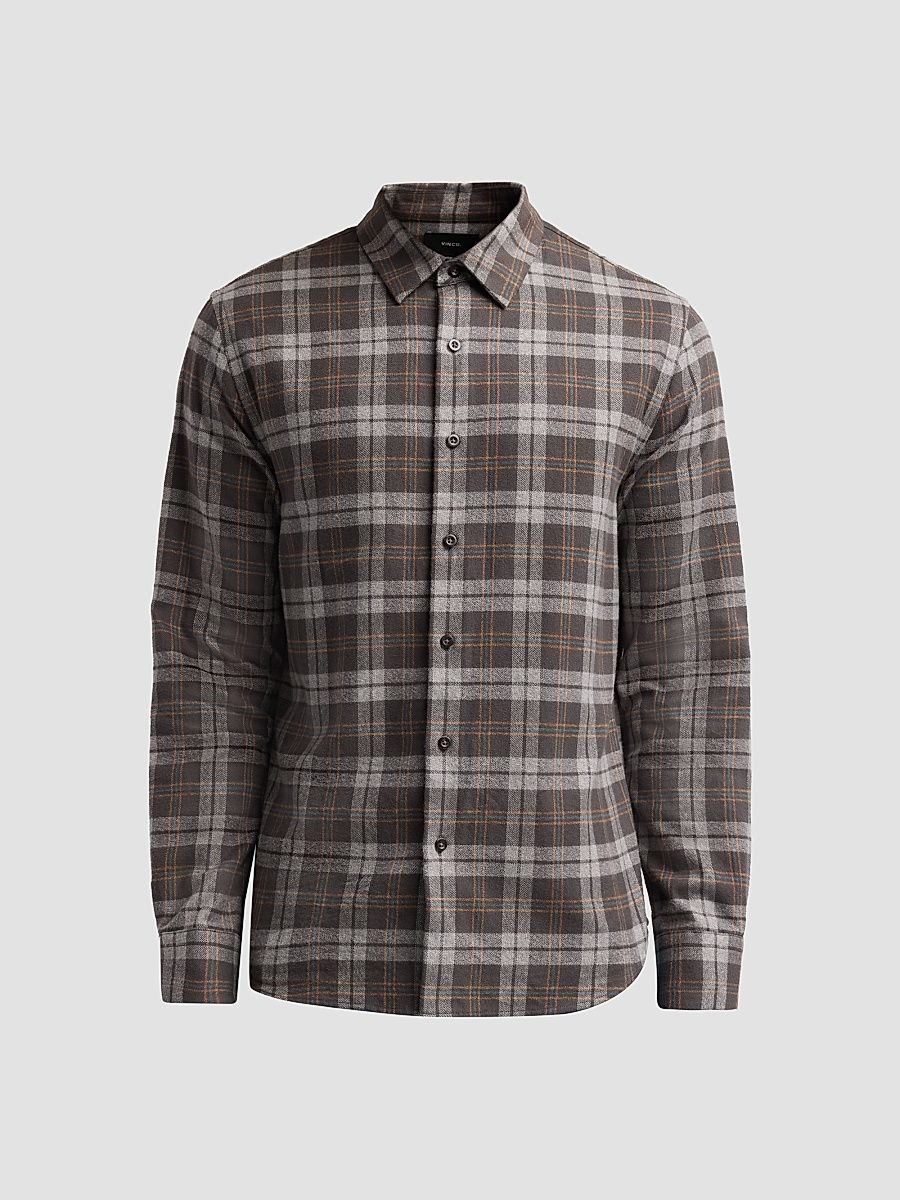 Men's Tom Plaid Cotton Shirt - Arabica - Size XXL