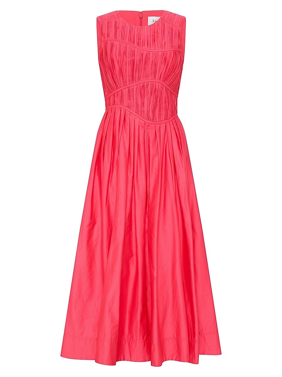 Women's Sculptra Nya Gathered Midi Dress - Rouge Pink - Size 0
