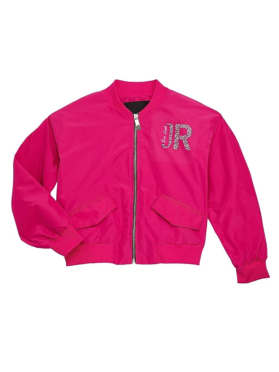Little Girl's & Girl's Embellished Nylon Bomber Jacket - Fuchsia - Size 16