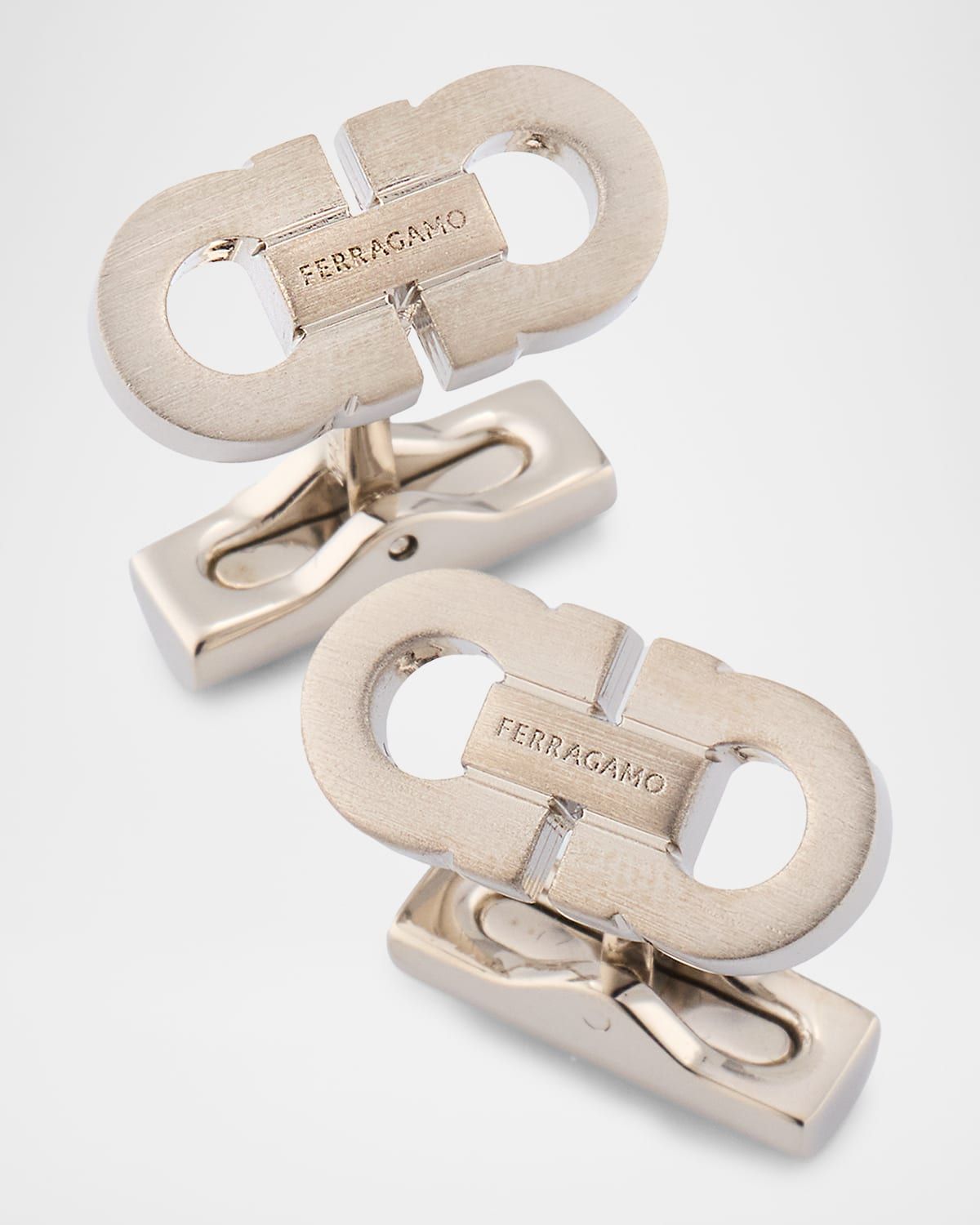 Men & apos;s Brushed Gancini Logo Cufflinks