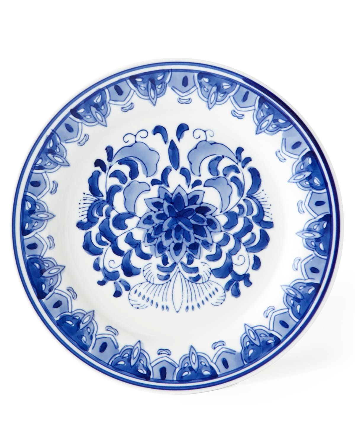 Set of 12 Assorted Blue & White Dessert Plates