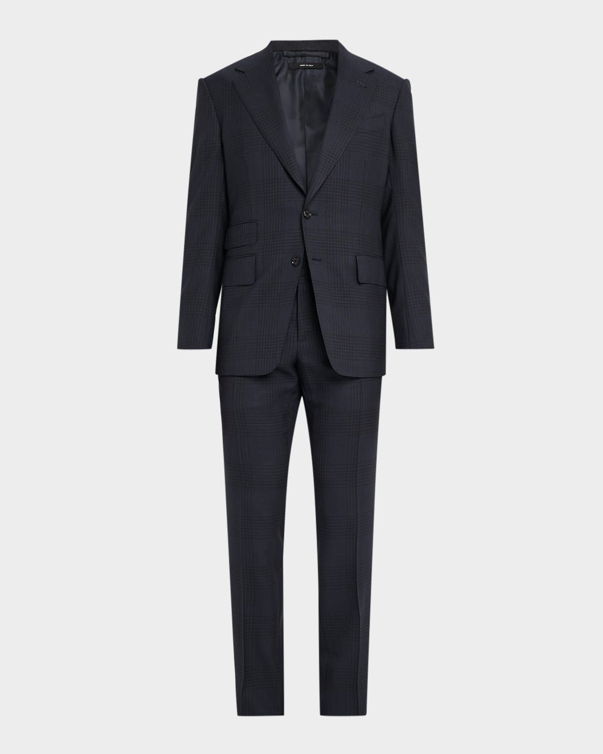 Shelton Plaid Wool Single-Breasted Suit
