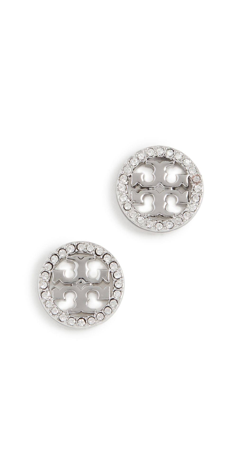 Tory Burch Icon Pavé Circle Stud Earrings Tory Silver/Crystal One Size