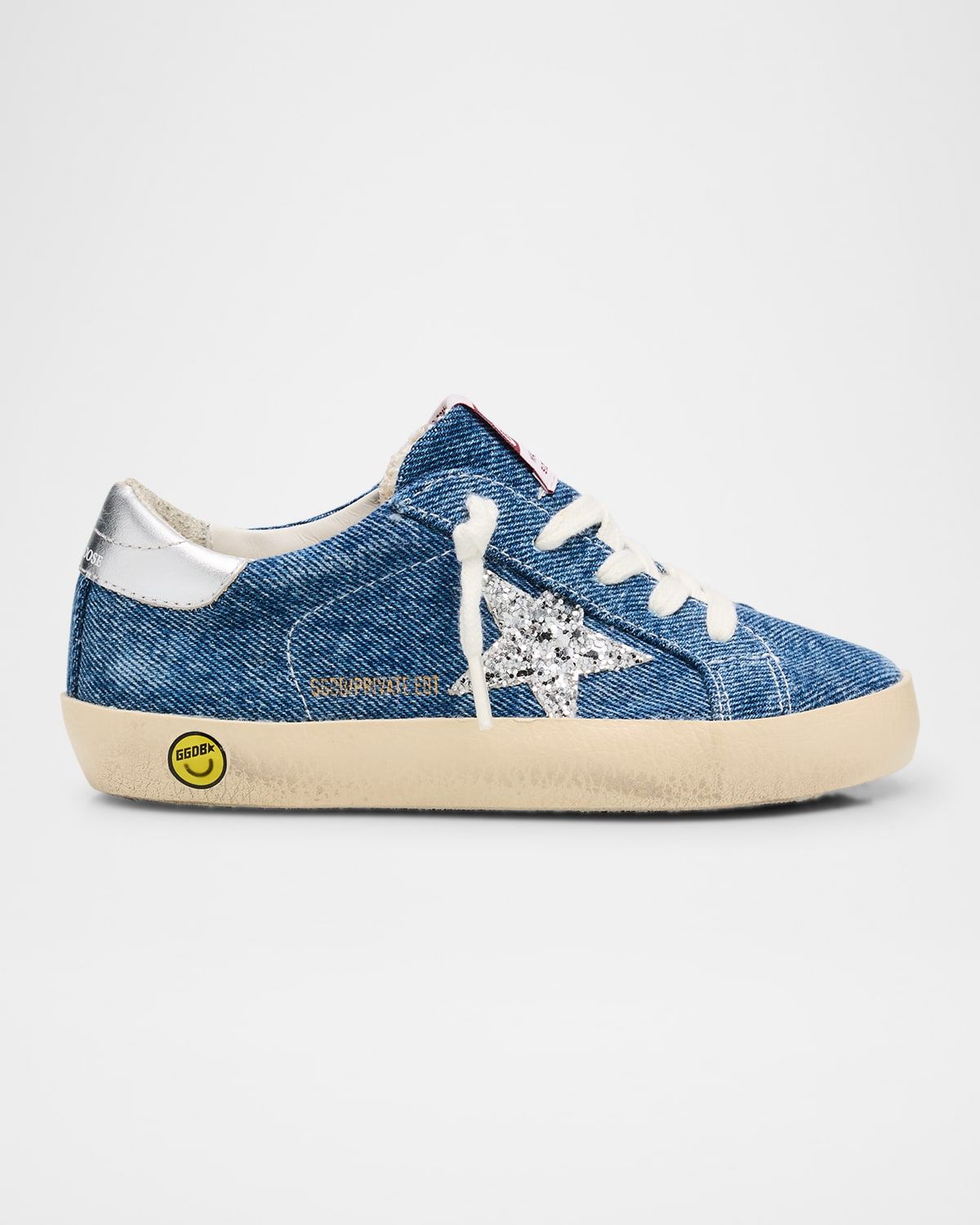 Girl & apos;s Superstar Denim Lace Up Sneakers, Size Baby/Toddlers