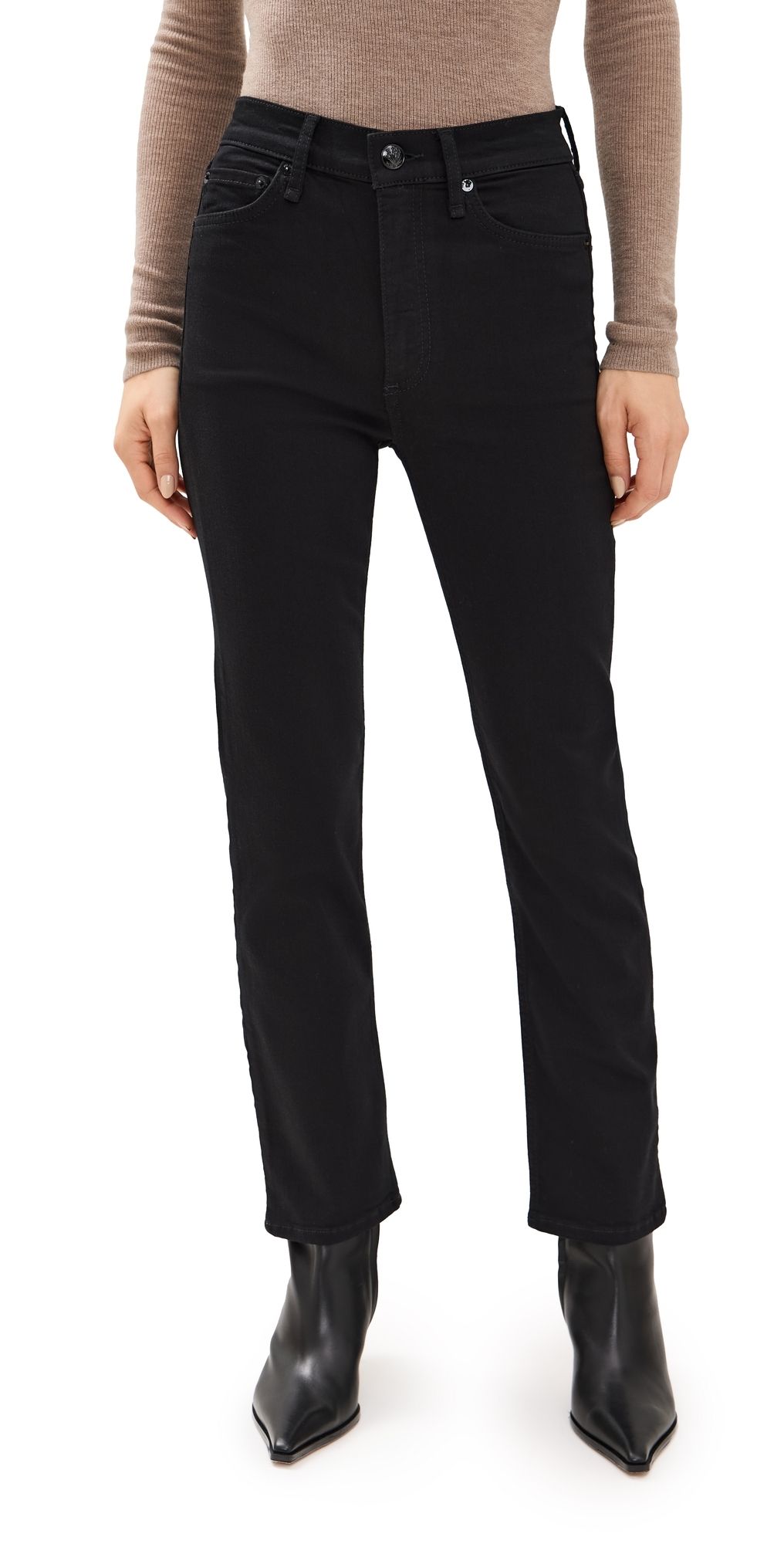 rag & bone Flexi Wren High Rise Ankle Slim Jeans Black 29