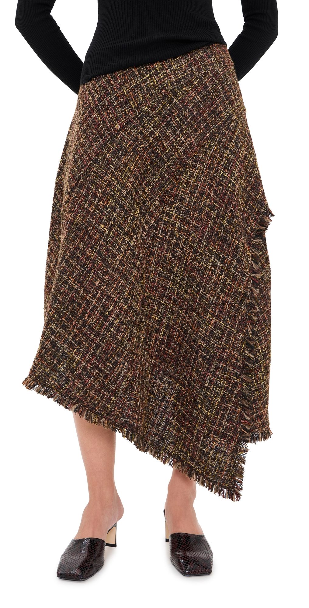 Proenza Schouler White Label Layne Tweed Skirt Henna Multi 00