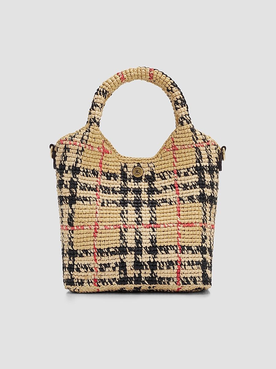 Women's Margate Mini Check Raffia Tote Bag - Sand