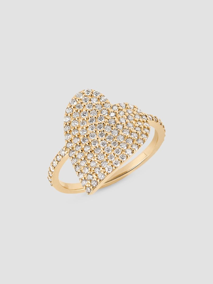 Lana Women's Wrapped In Love 14K Yellow Gold & 0.79 TCW Diamond Heart Ring - Yellow Gold - Size 7